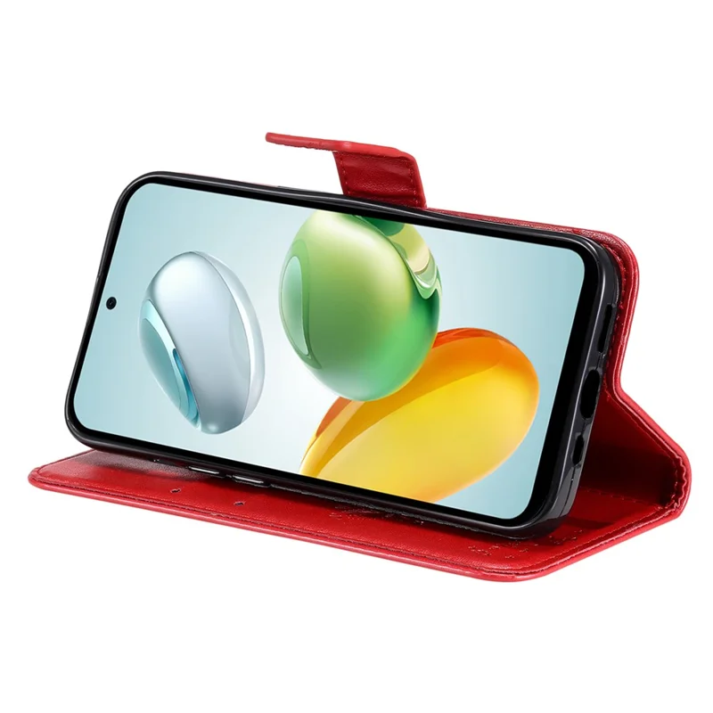 For Honor Play 60 Plus 5G / Play 9T / X7c 4G / 200 Smart 5G Phone Case with Stand Cat Tree Pattern Leather Wallet Mobile Cover  - Red