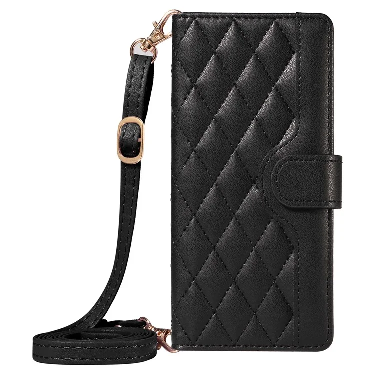 For Honor Play 60 Plus 5G / Play 9T / X7c 4G / 200 Smart 5G Wallet Case Rhombus Leather Phone Cover - Black