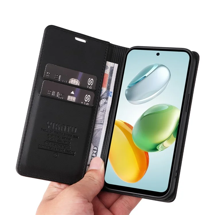 YIKATU YK-001 For Honor Play 60 Plus 5G / Play 9T / X7c 4G / 200 Smart 5G Stand Case Leather Phone Cover - Black