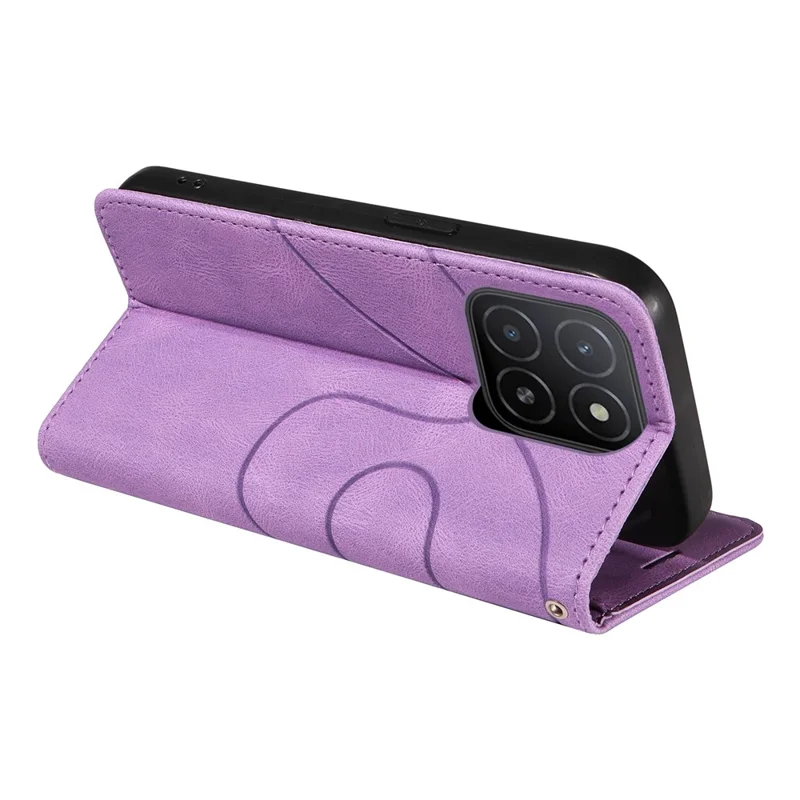 Futerał skórzany z portfelem i podstawką dla Honor X5b / X5b Plus, pokrywa telefoniczna w kolorze light purple