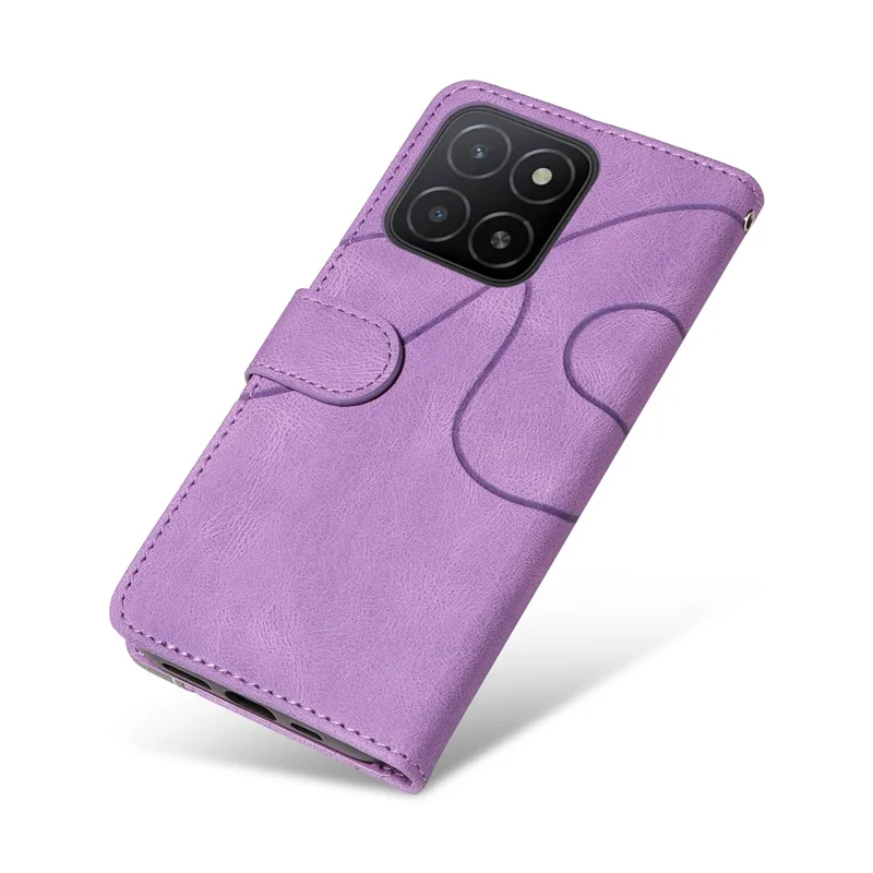 Futerał skórzany z portfelem i podstawką dla Honor X5b / X5b Plus, pokrywa telefoniczna w kolorze light purple