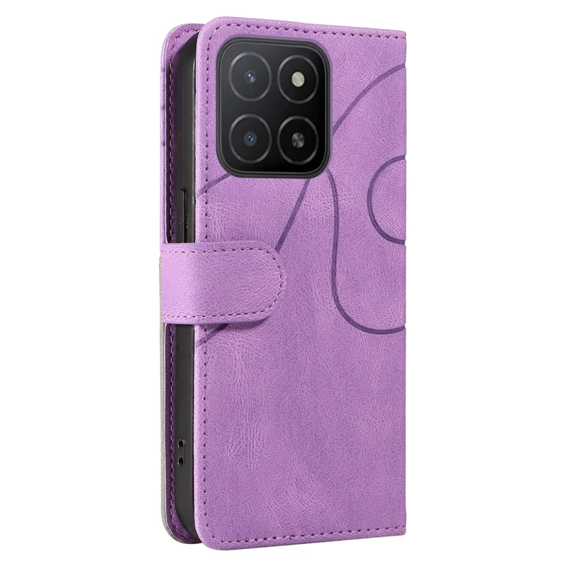 Futerał skórzany z portfelem i podstawką dla Honor X5b / X5b Plus, pokrywa telefoniczna w kolorze light purple