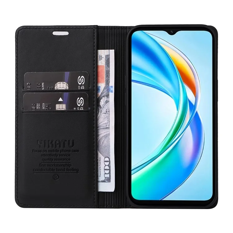 YIKATU YK-001 For Honor X5b / X5b Plus Stand Case Lederhülle - Schwarz