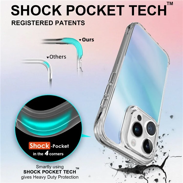 Compra em Atacado para Capa do iPhone 15 Pro Max Eletrodepositada TPU+PC Capa Protetora - Azul