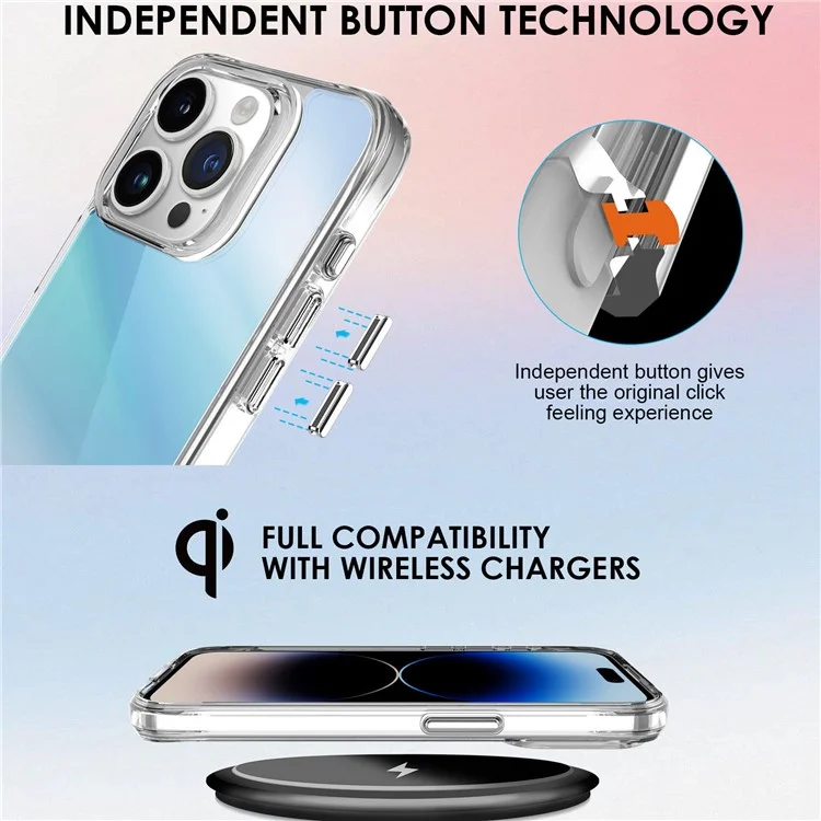 Compra em Atacado para Capa do iPhone 15 Pro Max Eletrodepositada TPU+PC Capa Protetora - Azul