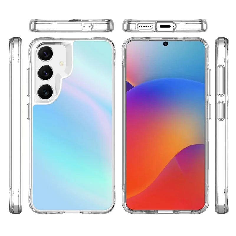 Compra em Massa para Capa Samsung Galaxy S24 FE Eletroplatada TPU+PC Capa Protetora - Azul