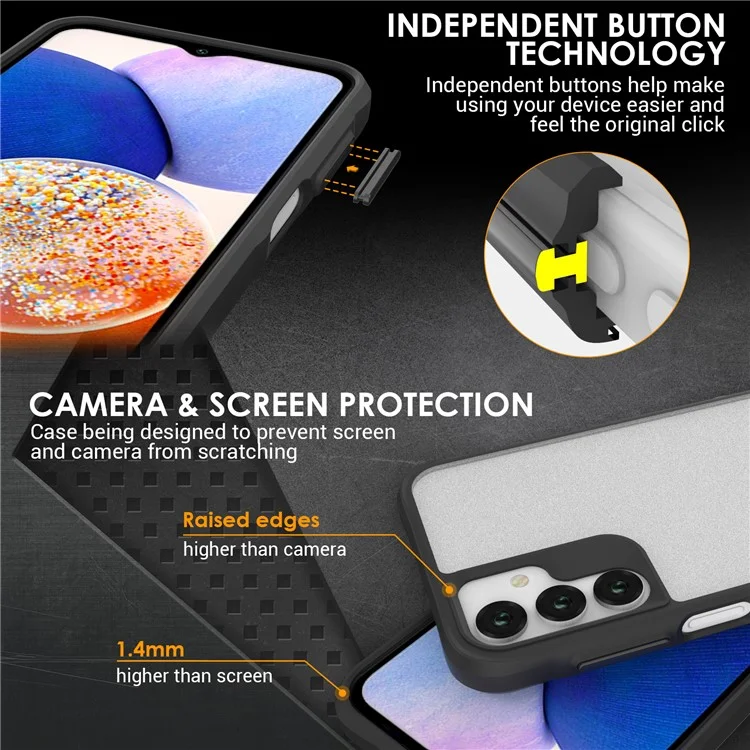 Compra em Atacado Para Samsung Galaxy A36 5G Capa TPU+PC Traseira Fosca Capa de Telefone