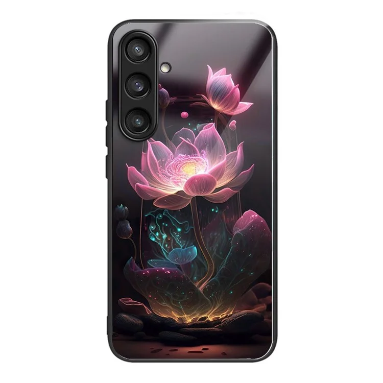 Capa para Samsung Galaxy S25 com vidro temperado na parte traseira e estampa - Lótus