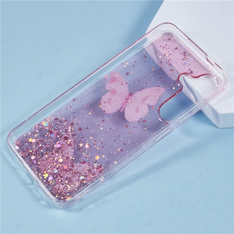 Für Samsung Galaxy S25 Gehäuse Epoxy PVC Schmetterling TPU Ästhetik Handyhülle - Pink