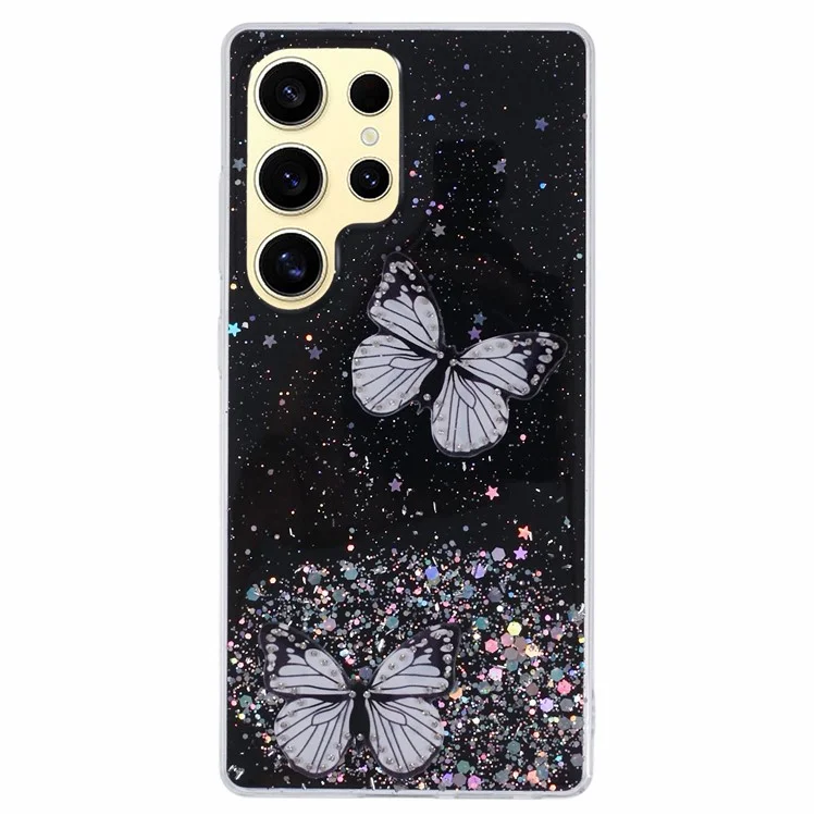 Чехол для Samsung Galaxy S25 Ultra, эпоксидный ПВХ, бабочка, ТПУ, эстетичный дизайн - черный