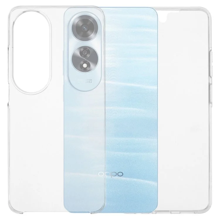 Für Oppo A60 4G Hülle TPU-Rahmen Klare Acrylrückseite Handyhülle mit PET-Folie