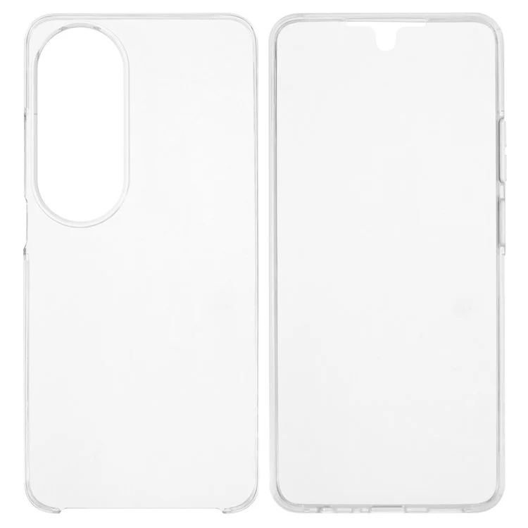Für Oppo A60 4G Hülle TPU-Rahmen Klare Acrylrückseite Handyhülle mit PET-Folie