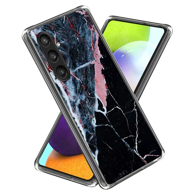 Custodia per Samsung Galaxy A16 4G / 5G, cover posteriore in TPU con stampa a motivi - Marmo nero