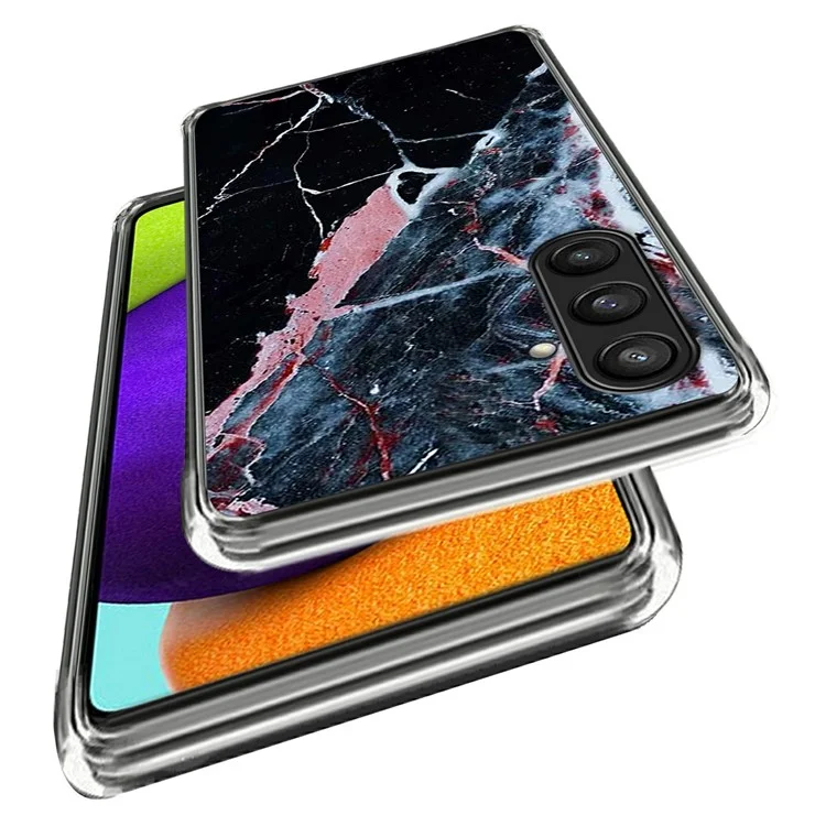 Custodia per Samsung Galaxy A16 4G / 5G, cover posteriore in TPU con stampa a motivi - Marmo nero