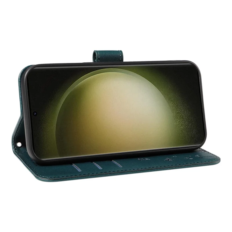 For Samsung Galaxy S23 Ultra Leather Case Wallet Phone Cover Dandelion Imprint - Blue