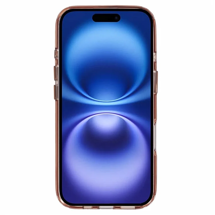 Funda para iPhone 16 Carcasa TPU+PC Cubierta trasera del teléfono Marco de lente Decorada con rhinestones - Oro transparente
