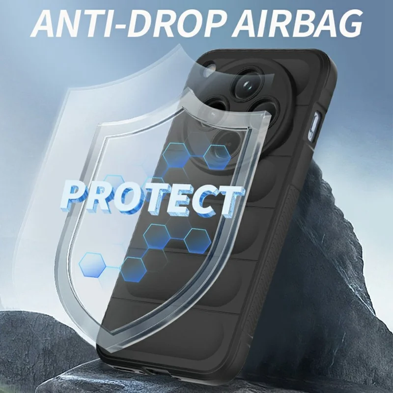 Capa para Oppo Find X8 5G Anti-Drop Soft TPU Rugged Phone Back Cover - Preta