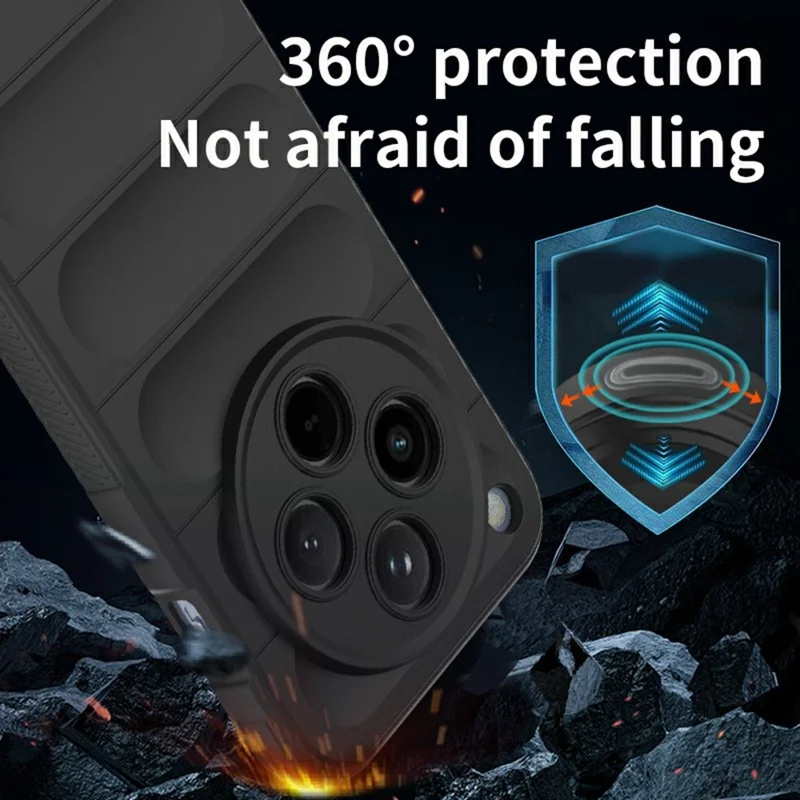Capa para Oppo Find X8 5G Anti-Drop Soft TPU Rugged Phone Back Cover - Preta