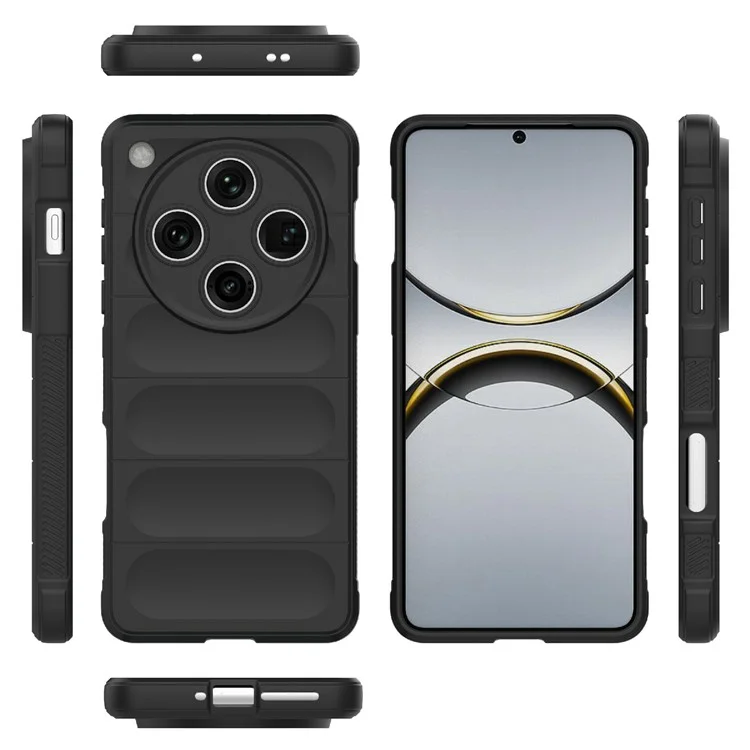 Custodia per Oppo Find X8 Pro 5G anti-caduta, in morbido TPU, cover posteriore robusta - Nera