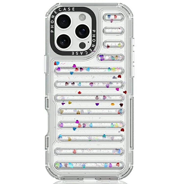 Coque pour iPhone 16 Pro Max Capsule Glitter PC + TPU Housse de protection pour téléphone - Paillettes