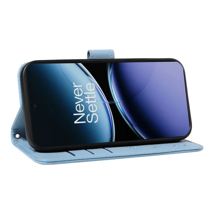 Funda de cuero para OnePlus Nord 4, con tapa tipo cartera y estampado de diente de león - Azul cielo