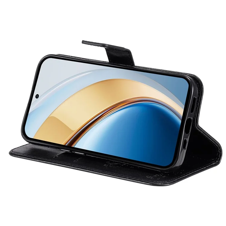 Für vivo V40 Lite (Indonesien) 5G / V40 Lite (Indonesien) 4G Hülle Baum-Muster Flip Leder Handyhülle - Schwarz