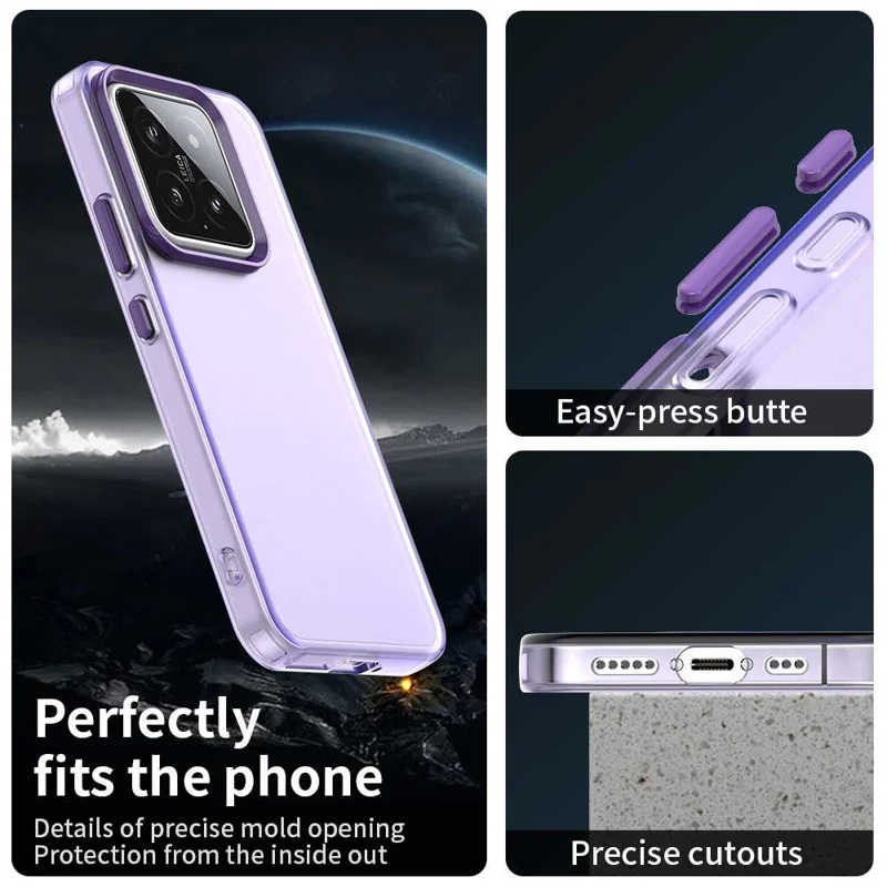 For Xiaomi 15 Case PC+TPU+PET Matte Anti-Drop Phone Back Cover - Purple