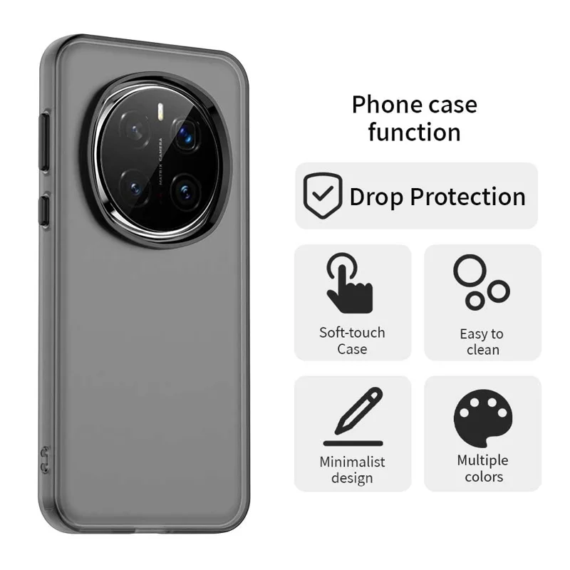 Custodia per telefono For Honor Magic7 Pro 5G in PC+TPU+PET opaca anti-caduta - Nero
