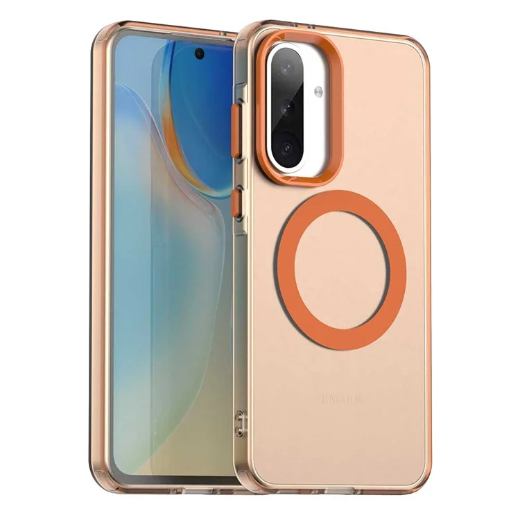 Funda para Samsung Galaxy A56 compatible con MagSafe PC+TPU+PET anticaídas - Naranja