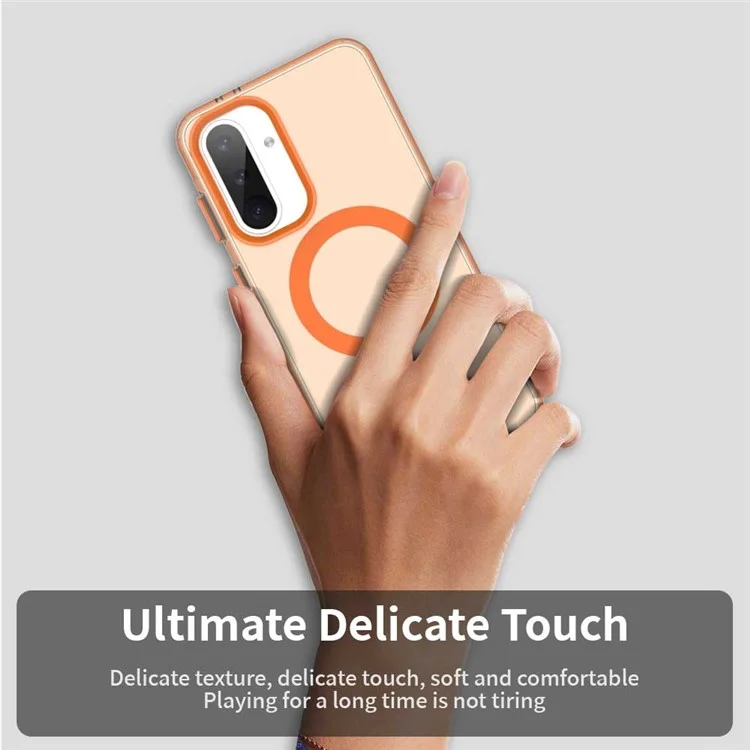 Funda para Samsung Galaxy A56 compatible con MagSafe PC+TPU+PET anticaídas - Naranja