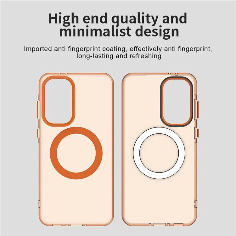 Funda para Samsung Galaxy A56 compatible con MagSafe PC+TPU+PET anticaídas - Naranja