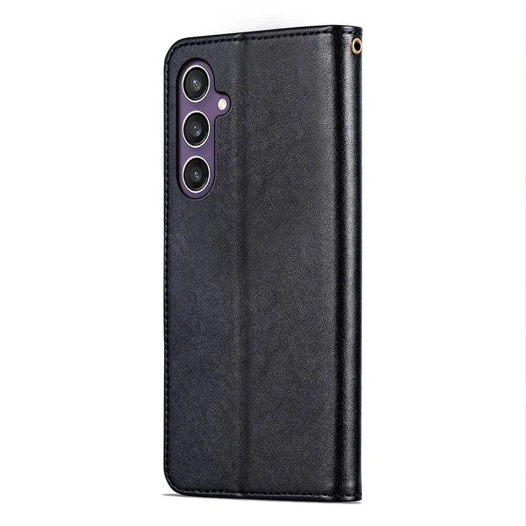 Capa para Samsung Galaxy S24 FE da AZNS, anti-arranhões, em couro sintético, com suporte e carteira - Preto