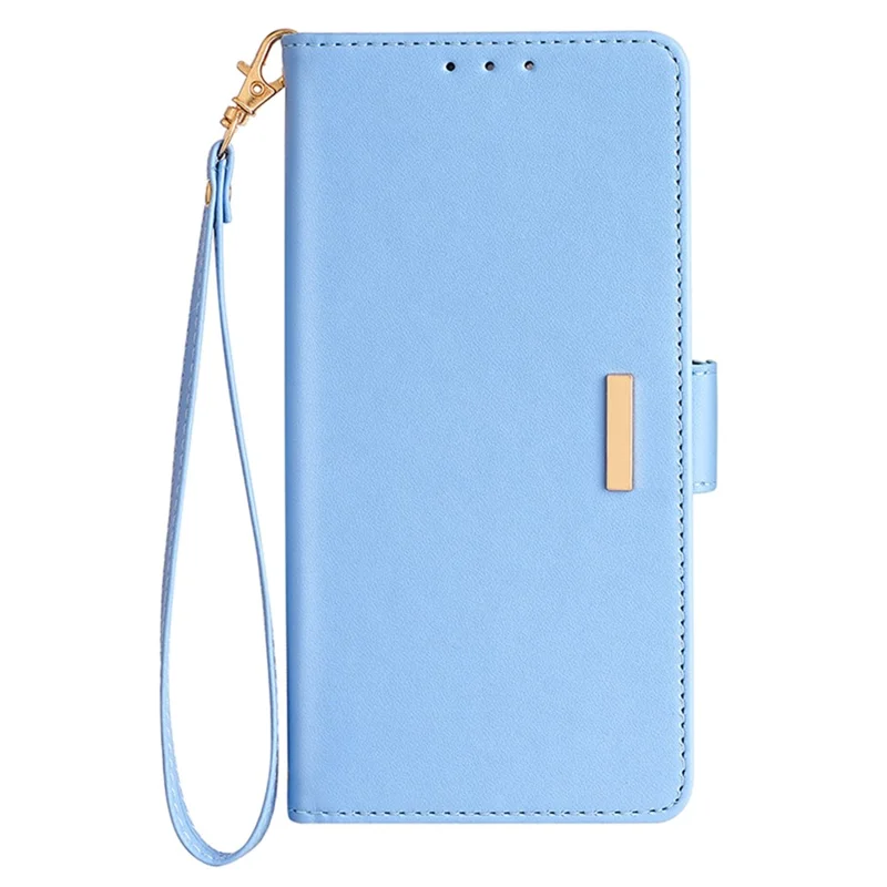 For Samsung Galaxy Xcover7 Leather Wallet Case RFID Blocking Stand Cover with Hand Strap - Blue