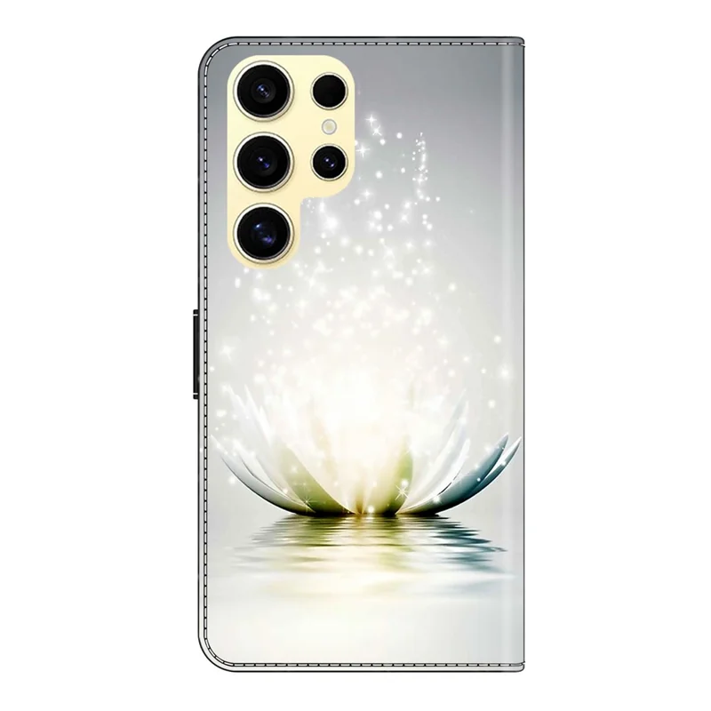 Für Samsung Galaxy S25 Ultra Hülle 3D-Muster PU-Leder Wallet Phone Cover mit Ständer - Lotus
