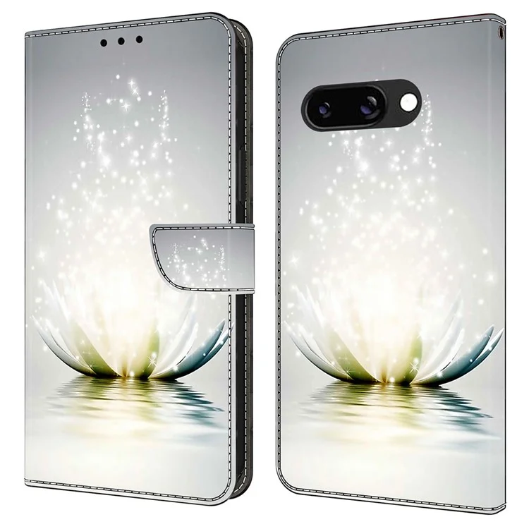 Für Google Pixel 9a Hülle 3D-Muster PU-Leder Brieftasche Handyhülle mit Ständer - Lotus