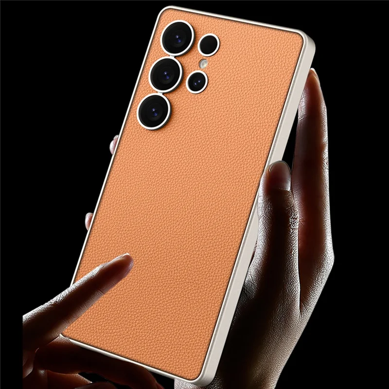 GKK For Samsung Galaxy S25 Ultra Case PU+TPU+PC Anti-Drop PC Phone Cover - Orange