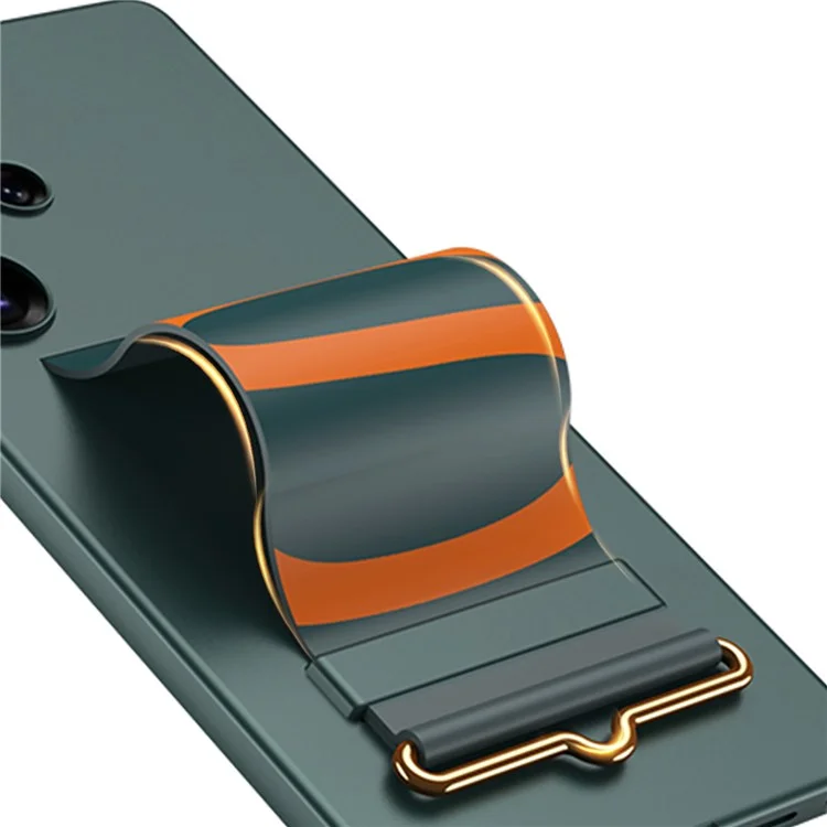 GKK For Samsung Galaxy S25 Ultra Case with Strap Kickstand PU+Hard PC Protective Phone Cover - Titanium Grey