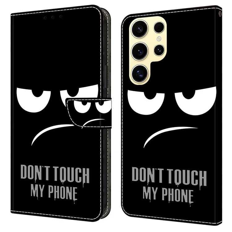 Funda para Samsung Galaxy S25 Ultra Broche magnético Patrón 3D Cartera de cuero Cubierta de teléfono - No toques mi teléfono