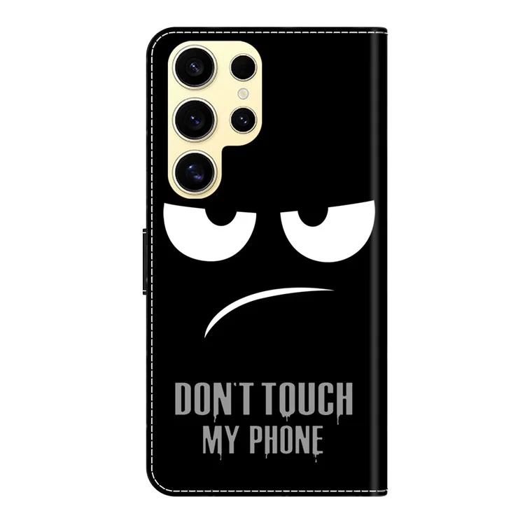 Funda para Samsung Galaxy S25 Ultra Broche magnético Patrón 3D Cartera de cuero Cubierta de teléfono - No toques mi teléfono