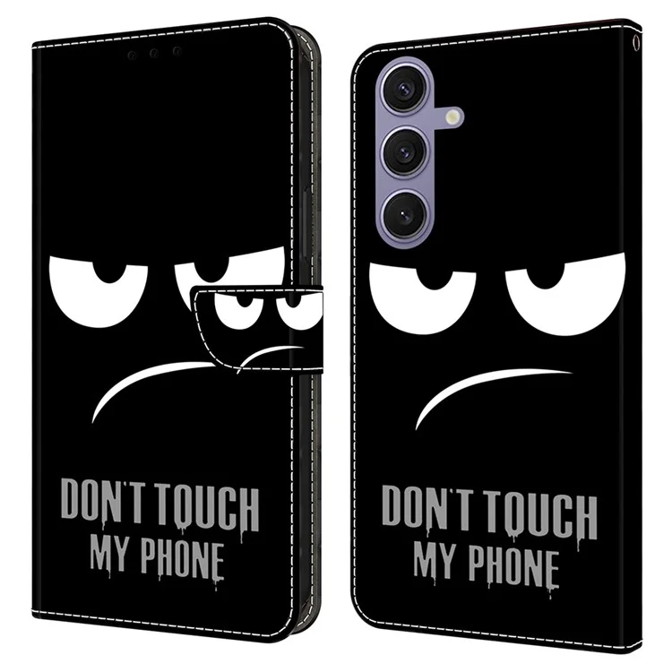 Funda para Samsung Galaxy S25 Cierre magnético Patrón 3D Billetera de cuero Cubierta del teléfono - No toques mi teléfono
