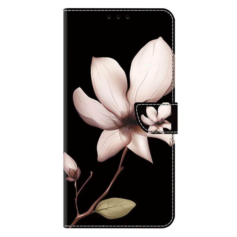 For Samsung Galaxy S24 FE Case Magnetic Clasp 3D Pattern Leather Wallet Phone Cover - Pink Flower