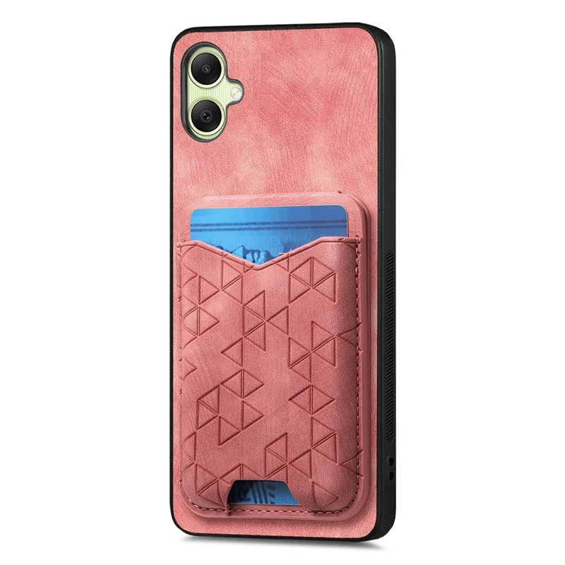 Funda para Samsung Galaxy A05 4G con patrón estampado, soporte y bolsillo para tarjetas - Rosa