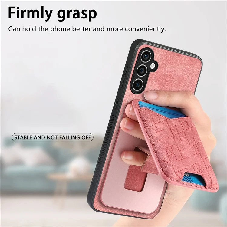 Funda para Samsung Galaxy S23 FE, con diseño estampado, soporte y compartimento para tarjetas, cubierta trasera de cuero - Rosa