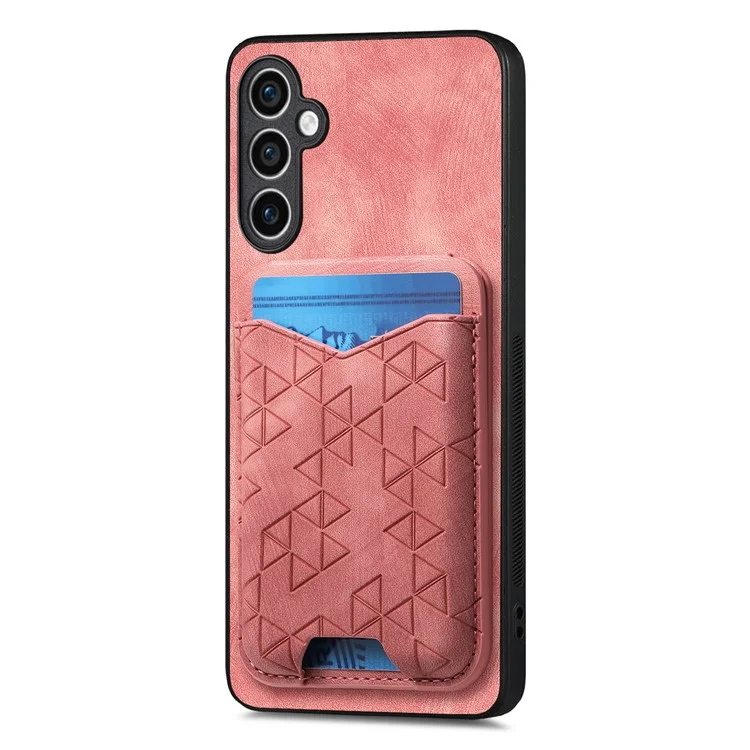 Funda para Samsung Galaxy S23 FE, con diseño estampado, soporte y compartimento para tarjetas, cubierta trasera de cuero - Rosa