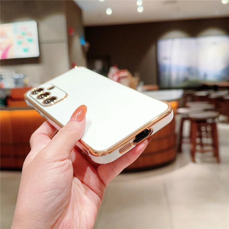 For Samsung Galaxy S25+ Case Electroplated Frame TPU Soft Phone Cover - Black