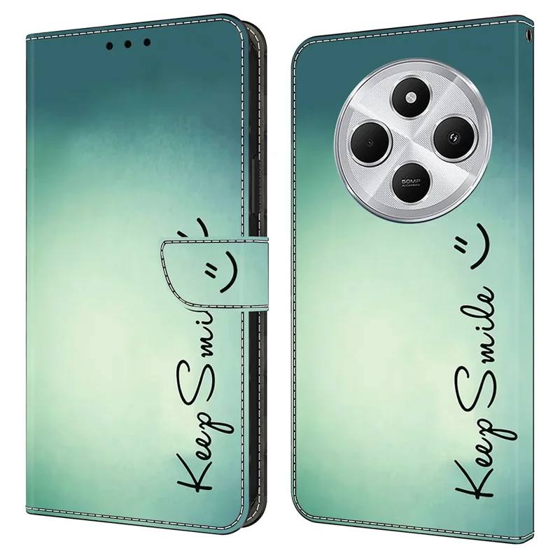 Custodia in pelle PU per Xiaomi Redmi 14C 4G / 14R 5G / Poco C75 4G con portafoglio e supporto - Keep Smile