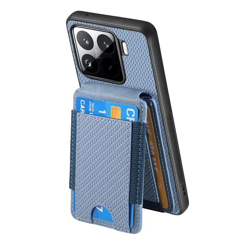 Capa para Xiaomi 15 com suporte, de couro + PC + TPU - Azul
