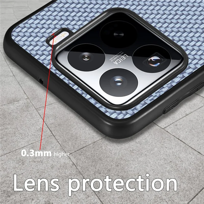 Étui pour Xiaomi 15 - Texture fibre de carbone PU+PC+TPU - Noir