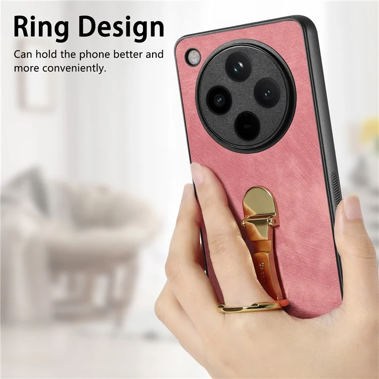 CASENEO D22 Faltbarer Ständer Retro-Leder-Rückseite Hülle für Oppo Find X8 5G - Pink