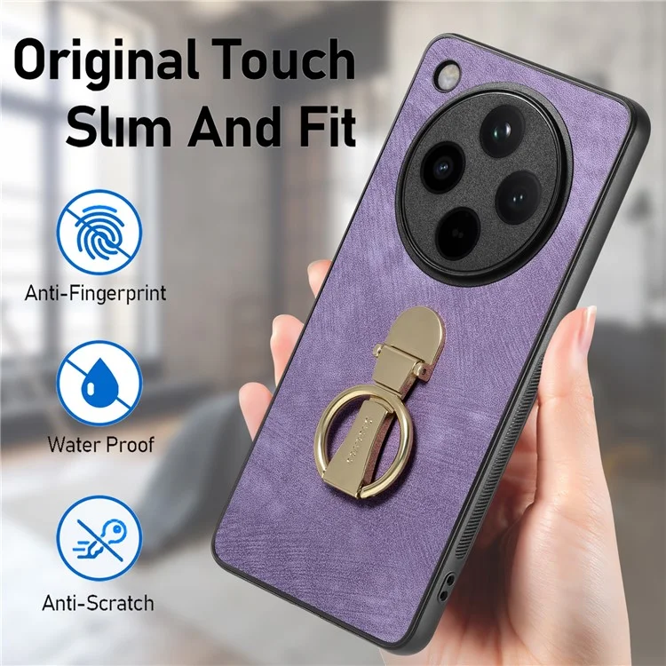 CASENEO D22 Faltbarer Ständer Retro-Leder-Rückseite Hülle für Oppo Find X8 5G - Pink